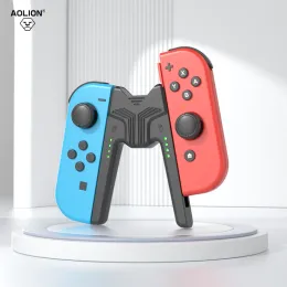 Haut-parleurs Aolion Portable Charging Grip Bracket pour Nintendo Switch / Oled Joycon Controller Charging Dock pour Nintendo Switch Accessories