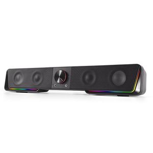 BAAY haut-parleurs d'ordinateur sans fil Bluetooth 5.0 enceinte de bureau RGB éclairage barre de son pour ordinateur portable ordinateur de bureau caisson de basses