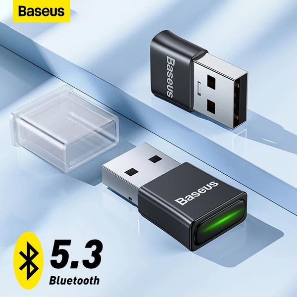 Luidsprekers Baseus USB Bluetooth-adapter Bluetooth 5.3 Dongle Adaptador voor pc Laptop Draadloze luidspreker Audio-ontvanger USB-zender