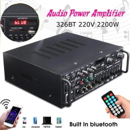 Altavoces Gran venta 2000W HIFI Bluetooth Amplificador de potencia coche/cine en casa Amplificador de Audio de potencia Digital para control de altavoz FM USB SD