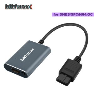 SPREKERS BITFUNX 1080P HDMICOMPATIBLE ADAPTER SVIDEO/AV HDTV Converter voor NTSC PAL N64 SNES SFC NGC Game Consoles