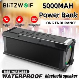 Luidsprekers BlitzWolf 100 W krachtige Bluetooth-luidspreker, TWS draadloze luidspreker Soundbar, dubbel diafragma diepe bas RGB-licht, drie EQ-modi