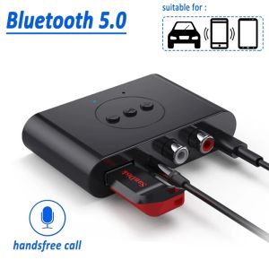 Luidsprekers Bluetooth 5.0 Audio-ontvanger U Disk RCA 3,5 mm 3,5 AUX Jack Stereo Muziek Draadloze adapter met microfoon voor autokit Luidsprekerversterker