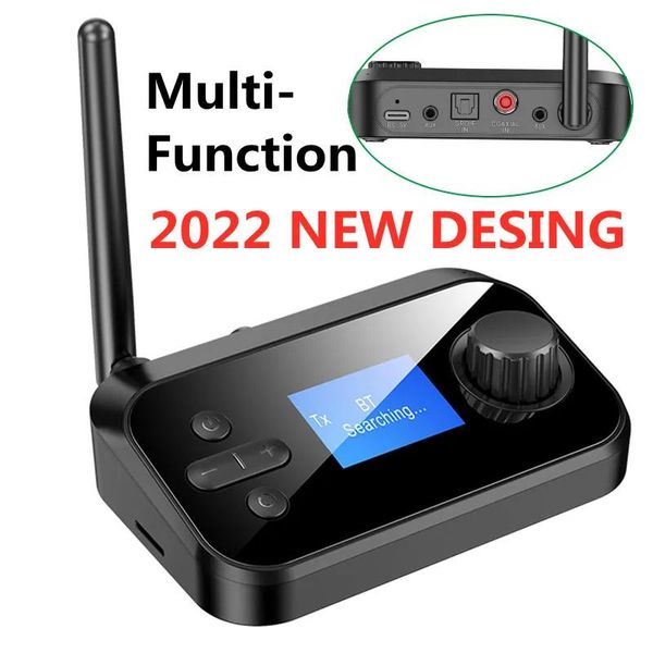 Haut-parleurs récepteur d'émetteur audio Bluetooth 5.0 avec micro stéréo optique coaxial AUX 3.5 mm jack rca adaptateur sans fil TV PC en haut-parleur de voiture