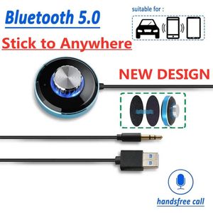 Haut-parleurs Bluetooth 5.0 Récepteur dans la voiture Jack Aux 3,5 mm Adaptateur stéréo sans fil Micro pour amplificateur de haut-parleur Auto sur kit de voiture Transmetteur audio