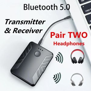 Haut-parleurs Bluetooth 5.0 Récepteur Émetteur 3,5 mm AUX Sans Fil Stéréo Musique Audio Répartiteur Double Récepteur Adaptateur pour PC Voiture TV Haut-Parleur