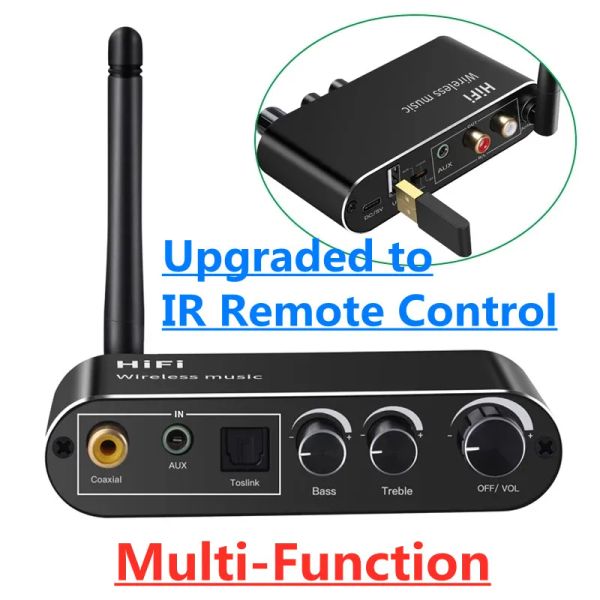 Altavoces Bluetooth 5.0 Receptor U Disco IR Control remoto Convertidor de audio digital a analógico Coaxial óptico a 3,5 mm AUX 2 RCA Altavoz TV