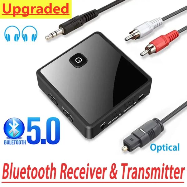 Haut-parleurs Bluetooth 5.0 Récepteur de l'émetteur APTX Low Low 3,5 mm Jack Jack Optical SPDIF Adaptateur audio sans fil pour le haut-parleur PC TV Car en haut-parleur