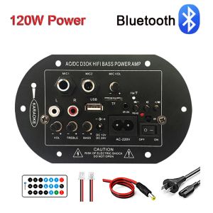 Luidsprekers Bluetooth Audio Versterker Board 120W Subwoofer Dual Microfoon AMP Module voor 4 ohm 812 inch Luidspreker 12/24V 110/220V