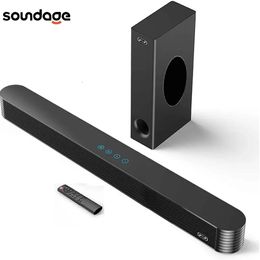 Altavoces Bluetooth Home Theatre Altavoz Bluetooth 5.0 Inalámbrico AUX Óptico Cableado 120W Barra de sonido Sonido estéreo 3D Subwoofer Sistema de sonido de TV