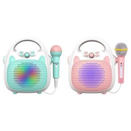 Haut-parleurs Bluetooth Kids Wireless Music Player Children's Karaoke Singing Machine Toy en haut-parleur pour garçons Girl Party Gift LED Support léger TF