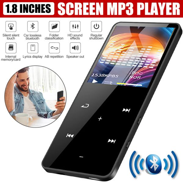 Altavoces Bluetooth MP3 MP4 Reproductor de música Pantalla LCD de 1,8 pulgadas Audio portátil Walkman Radio FM Despertador Grabación EBook Altavoz incorporado