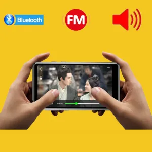 Haut-parleurs Bluetooth Lecteur Mp4 Android Écran tactile complet Hifi Enregistreur de musique Vidéo Lecteur Mp3 Radio FM Carte TF Haut-parleur Sac noir gratuit