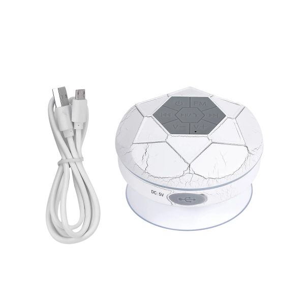 Altavoces Altavoz de ducha Bluetooth resistente al agua, FM, batería recargable de 1000 mAh, blanco, funciona con celdas ISO Android, envío desde EE. UU.