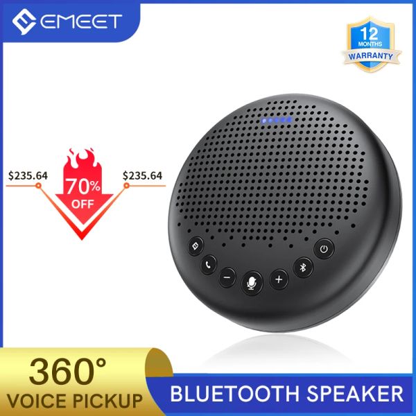 Haut-parleurs Bluetooth Haut-parleur de conférence EMEET Luna avec dongle USB Haut-parleur pour bureau à domicile Prise de voix à 360° pour 8 personnes