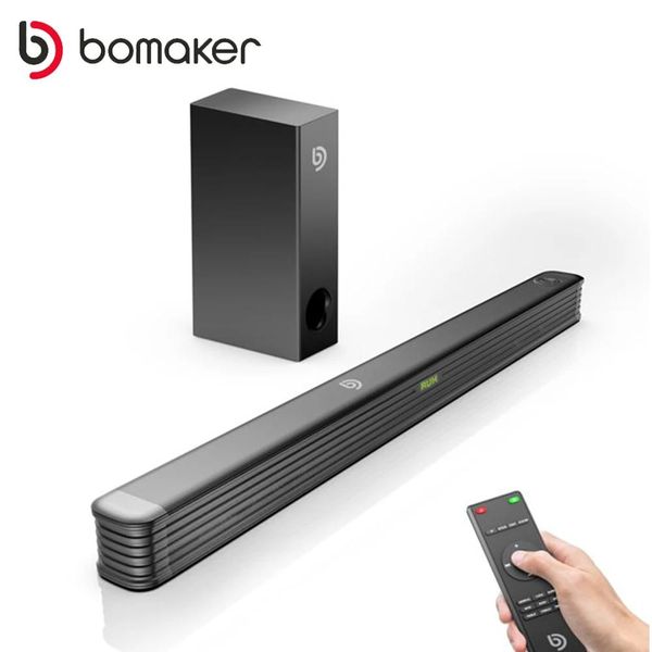 Luidsprekers BOMAKER 150W Bluetooth Soundbar met subwoofer Bluetooth-luidspreker voor TV Bass 3D Stereo Surround Sound voor thuisbioscoop Klankkast