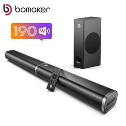 Luidsprekers BOMAKER 190W 2.1 TV Soundbar Home Theater Geluidssysteem Bluetooth-luidsprekers Sound Bar Subwoofer Ondersteuning Optische AUX HDMI-luidspreker