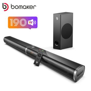 BOMAKER 190W 2.1 barre de son TV système de son Home cinéma haut-parleurs Bluetooth barre de son caisson de basses Support optique AUX haut-parleur HDMI