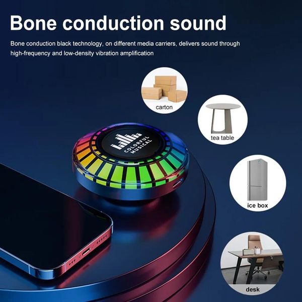 Haut-parleurs Bone Conduction Bluetooth Stéréo En haut-parleur Contrôle stéréo Boîte de son stéréo ATMOSPHERE PICKUP LUMIÈRE LAMPE MINI SUBS HIFI SUBWOOFER