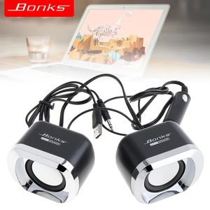 Bonks DX12 Petit haut-parleur portable USB 2.0 avec prise audio 3,5 mm et prise d'alimentation USB pour ordinateur de bureau, ordinateur portable, téléphone MP3