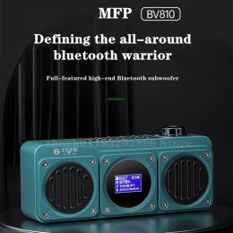 Haut-parleurs BV810 Highend Retro Bluetooth en haut-parleur radio intégré à haut volume extérieur subwoofer stéréo support carte tf / u disque