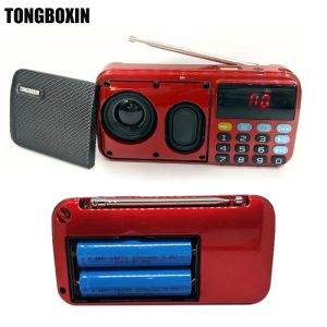 Luidsprekers C803 Ondersteuning Twee 18650 Batterij Twee TF-kaarten Draagbare MP3-radio Luidspreker Super Bass TF USB FM-speler LED-zaklamp 3,5 mm oortelefoonuitgang