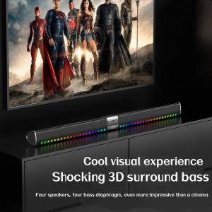 Haut-parleurs Caixa de Som Bluetooth avec LED Colored Light Echo Wall Sound Wireless TV Projecteur Home Theatre Subwoofer System