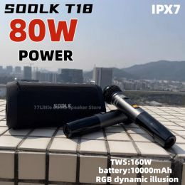Conférenciers Caixa de Som Sodlk T18 160W Highpower Bluetooth haut-parleur extérieur inlassable Subwoofer Soundbar Tes Party Karaoke Mega Bass avec micro