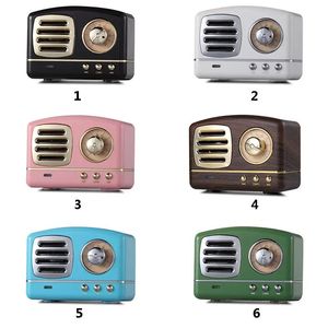 Haut-parleurs Classic Retro Vintage Wireless Bluetooth Endeurs innovantes Radio Portable Mini haut-parleur stéréo Basse profonde FM U Disque TF Handsfree S