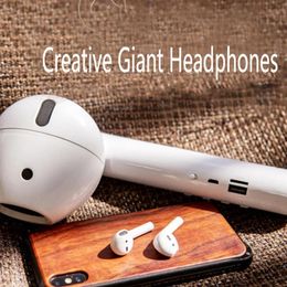 Altavoces Creative Giant Headphone Speaker Large Apple Segunda generación TWS Macaron Auriculares Bluetooth 5.03.5mm Conector de audio Cooll