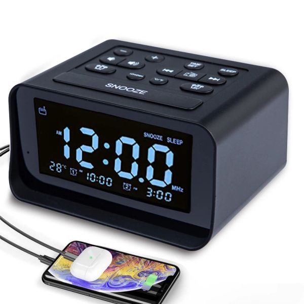 Haut-parleurs ALARME numérique ALARME Soundactivé Double alarme Corloge LED FM TIMER SEMPHER