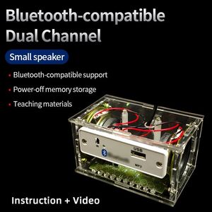Altavoces Kit de altavoces compatibles con Bluetooth DIY, Kit de montaje de práctica de proyecto de soldadura electrónica, altavoces de 2x3W con instrucciones