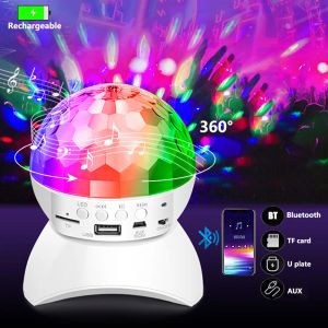 Haut-parleurs Dj Haut-parleurs Boule Disco Sans Fil Bluetooth Musique Rotation Lumière De Scène RVB Stroboscope Laser Projecteur Rechargeable Lumière De Fête