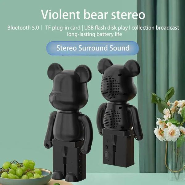 Haut-parleur Bluetooth à motif d'ours violent galvanisé avec un superbe design fluide dégradé