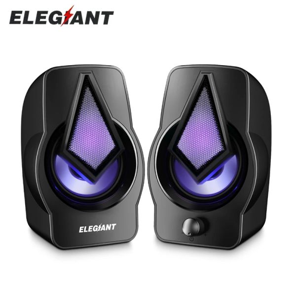 Conférenciers Elegiant SR600 10W En haut-parleurs informatiques Stéréo Home Theatre System RVB Light Effect Music Player USB Powered 3.5 mm Entrée