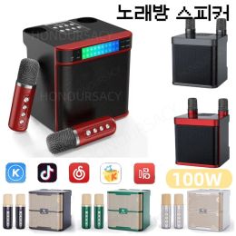 Haut-parleurs Famille Karaoke Machine Karaoke Audio Rechargeable Ensembles BluetoothCompatible 5.0 pour la fête en plein air de 100 W