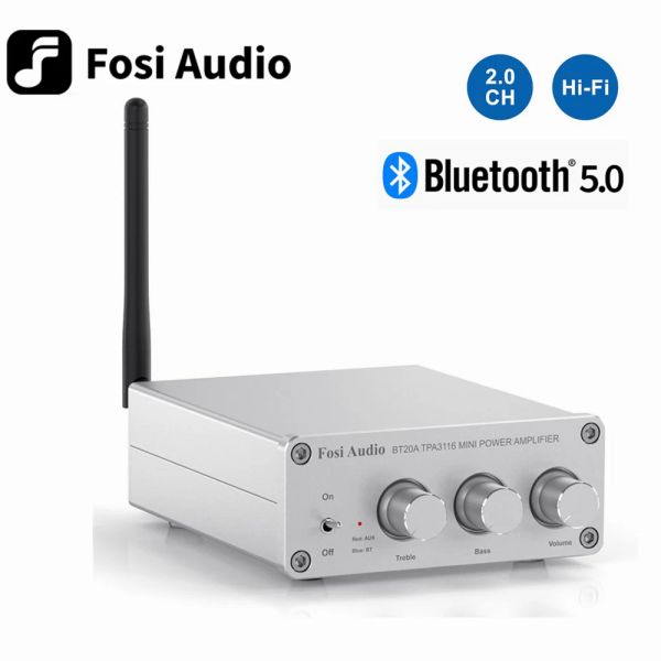 Haut-parleurs Fosi Audio BT20A Bluetooth 5.0 amplificateur récepteur Audio amplificateur de puissance numérique 2*100W Mini HiFi classe D haut-parleur maison