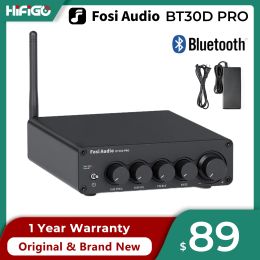 Luidsprekers Fosi Audio BT30D PRO Bluetooth-geluidsversterker 2.1-kanaalsversterker Audio-ontvanger voor luidspreker Subwoofer 165Wx2 +350W BT30D PRO