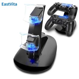 Sprekers Gaming Controller Charger Stand met LED -indicator Dual USB -oplaaddockingstation compatibel voor PS4 Pro/PS4 -accessoires