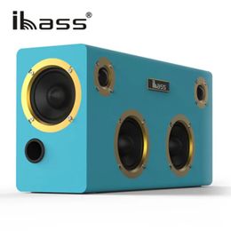 Haut-parleurs Accueil 90W Bluetooth haut-parleur ordinateur stéréo caisson de basses Echo mur Soundbox fibre coaxiale entrée TV barre de son en bois amplificateur Audio