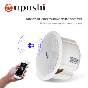 Luidsprekers Bluetooth-plafondluidsprekers voor thuis 6,5 inch in muurluidspreker Witte dakluidsprekers Oupushi Pa-systeem 20w Home Audio Mobiele luidspreker