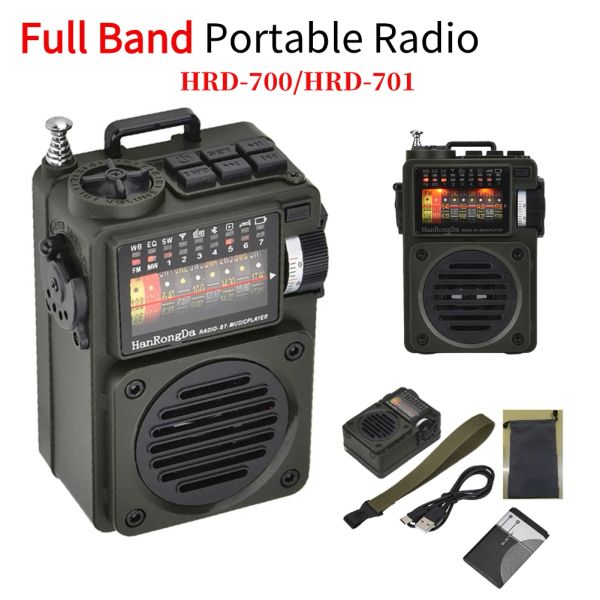 Haut-parleurs HRD700 HRD701 Radio Portable pleine bande FM/MW/SW/WB récepteur Radio haut-parleur Bluetooth lecture de musique pour le bureau à domicile d'urgence