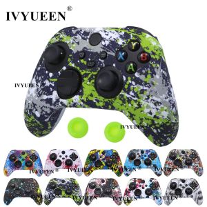 Haut-parleurs Ivyueen pour la série Xbox Series S x Contrôleur Transfert d'eau Protection de protection en silicone Skin with Thumb Grip