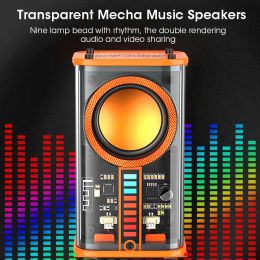 Haut-parleurs K07 Transparent mecha sans fil Bluetooth haut-haut-parleur en acier subwoofer stéréo tws bluetooth 5.0