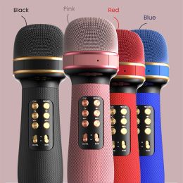Haut-parleurs Karaoké Bluetooth Compatible Microphone portable sans fil musique chant micro + FM + changement de voix haut-parleur lecteur accessoire