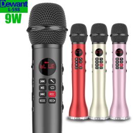 Haut-parleurs L598 9W portable dynamique sans fil Bluetooth karaoké haut-parleur de microphone mobile avec lecteur MP3 et enregistreur vocal