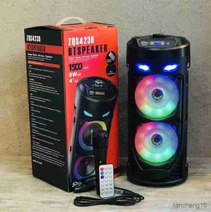 Haut-parleurs Grande danse carrée Portable Bluetooth haut-parleur LED lumière colorée barre de son colonne Soundbox caisson de basses sans fil R230727