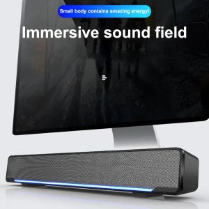 Speakers Barra de sonido envolvente 3D Led, altavoz Bluetooth 5,0, altavoces con cable para ordenador, subwoofer, barra de sonido estéreo para PC, portátil, teatro, TV, USB