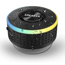 Haut-parleurs Mini haut-parleur Bluetooth IPX7 étanche salle de bain musique haut-parleur ventouse mains libres douche musique Palyer basse boîte de son Radio FM