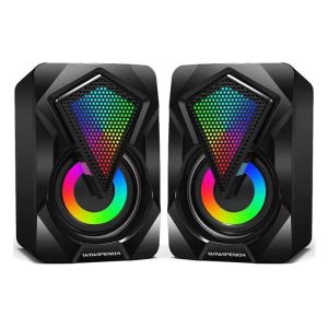 Haut-parleurs mini-haut-parleur d'ordinateur en haut-parleurs câblés USB avec haut-parleurs LED Light Soubwoofer HIFI STÉRÉO BOX POUR TÉLÉPHON